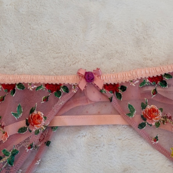 New! For Love & Lemons Eloise Embroidered Floral Dot Garter Belt 31673 - Picture 6 of 13